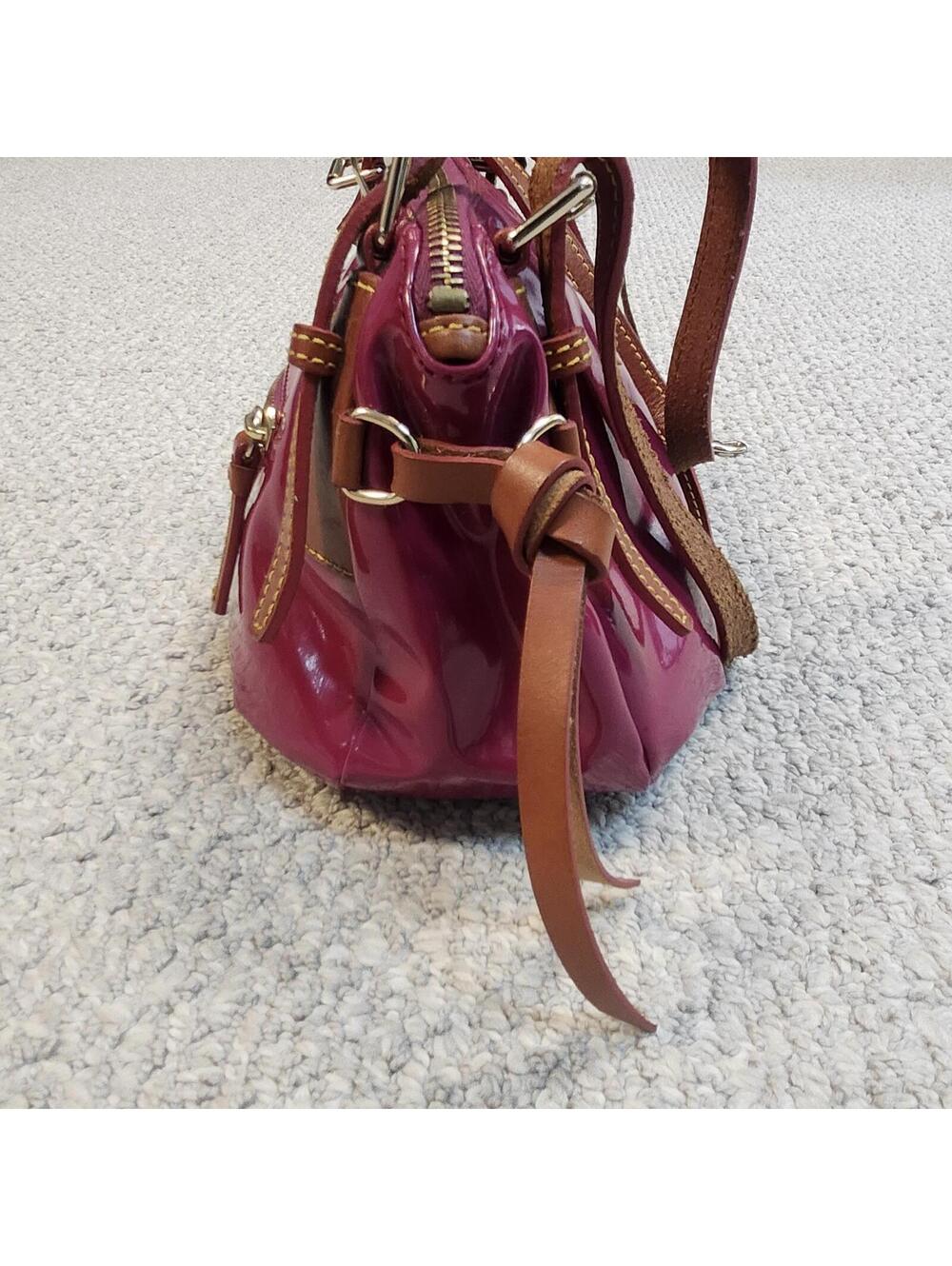 Dooney & Bourke Maroon Patent Leather Crossbody Bag - Picture 4 of 11